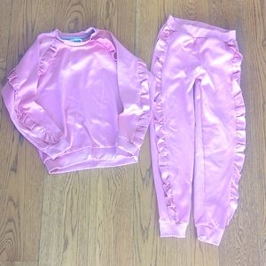 Molo Pink 🩷 Ruffled Sweatsuit